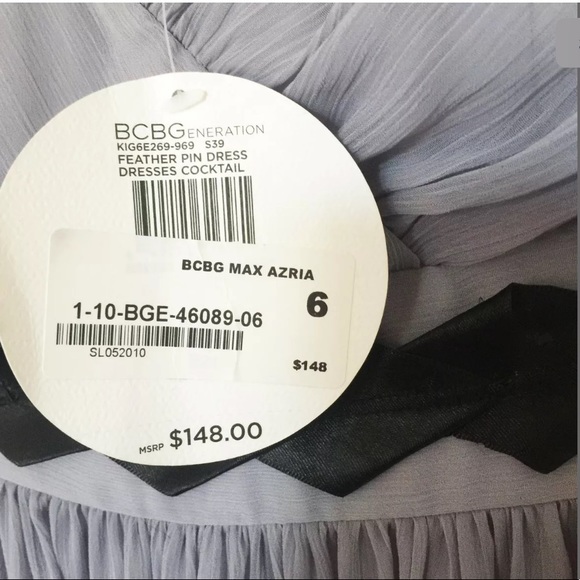 NWT BCBGENERATION Long dress Gray Ruffle Gown 6 - Picture 3 of 7